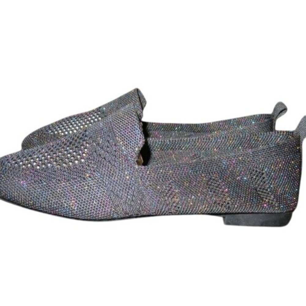 Chinese Snap Heart Sparkle canvas moccasins flats driving shoes size 235 or 7 or